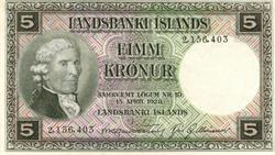5 Kronur 1948, Island